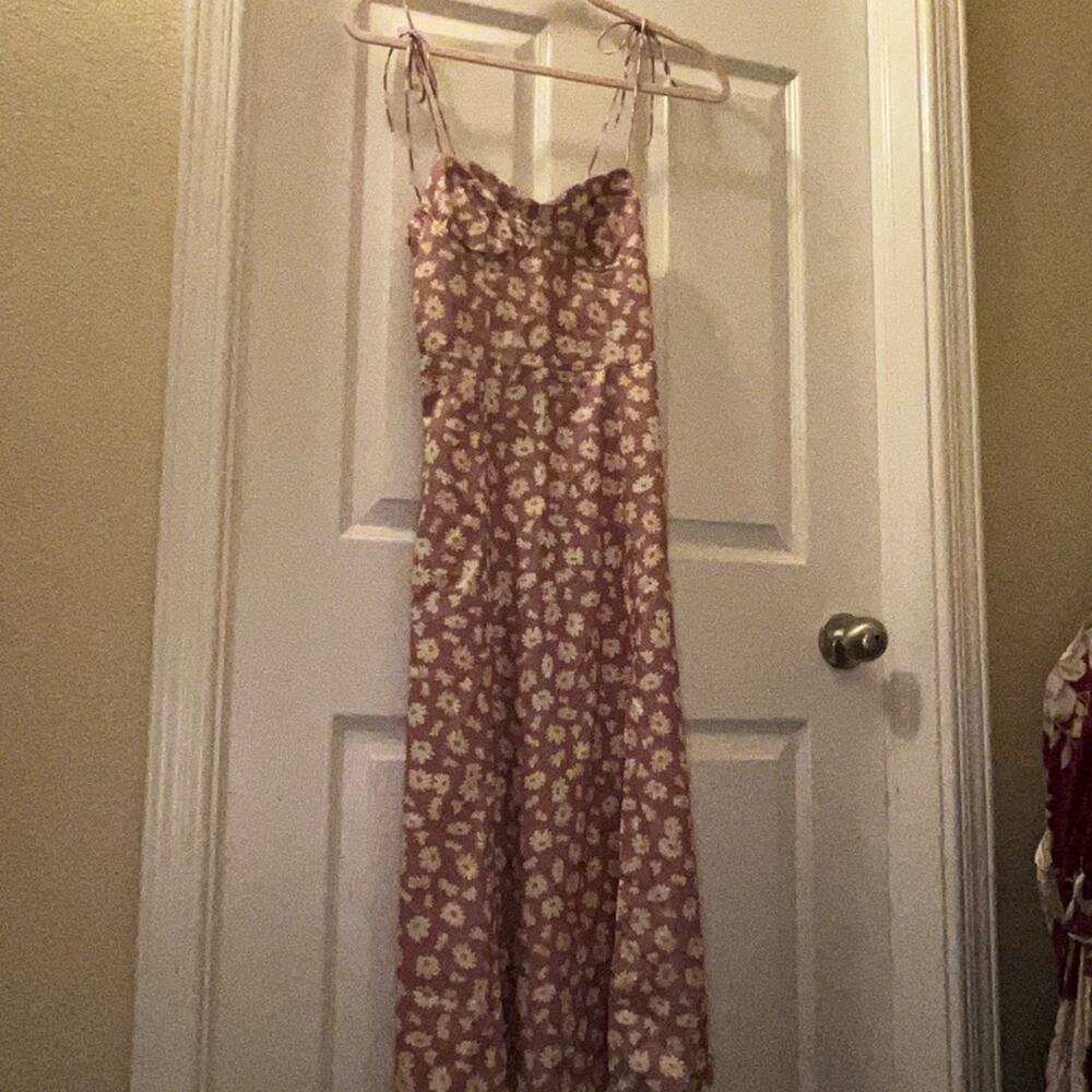 🌼 264. Shein Ditsy Floral Split Thigh Cami Dress Size XS - Picture 3 of 4